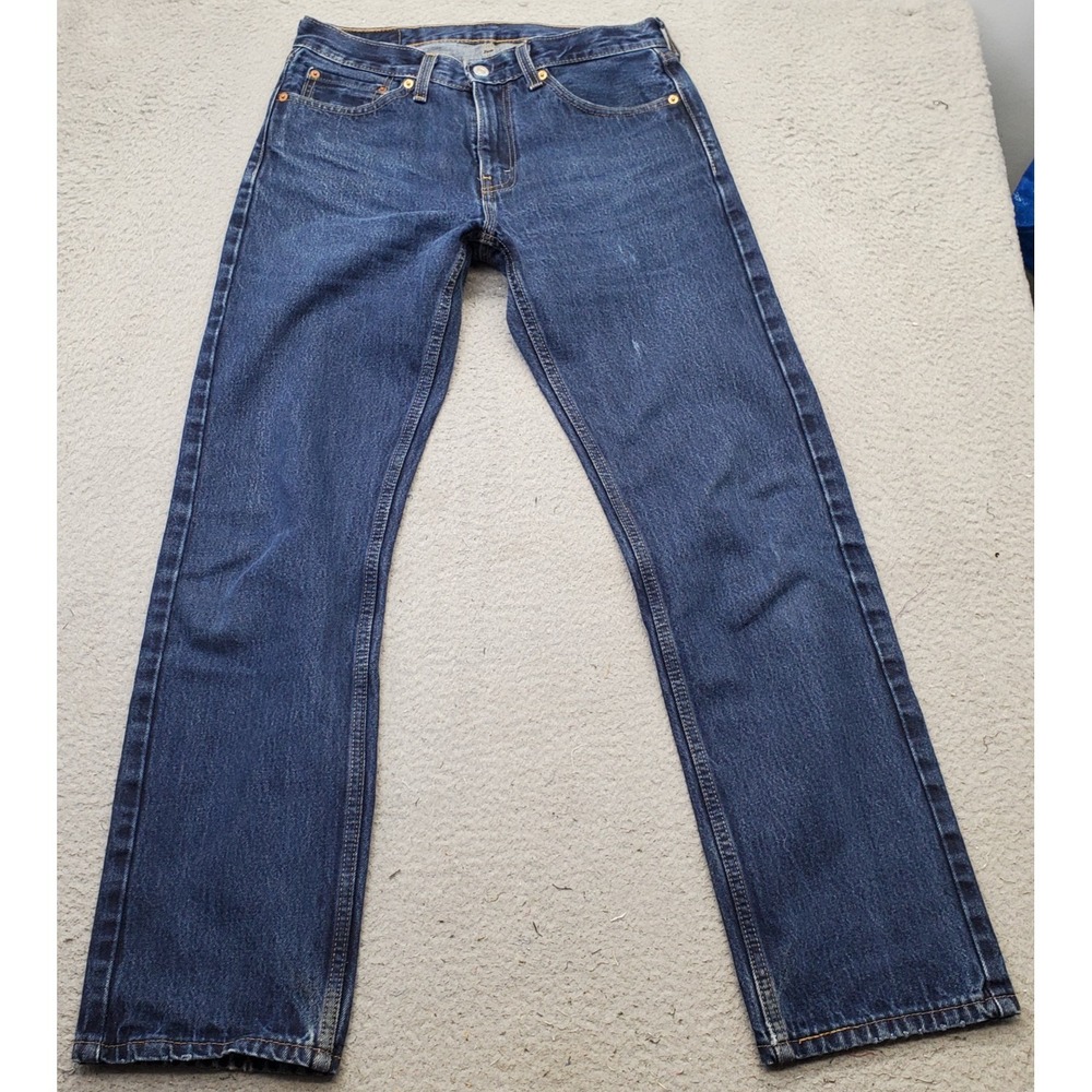 Levi's 505 Straight Jeans Mens 31x32 Blue Denim Medium Wash Red Tab Streetwear